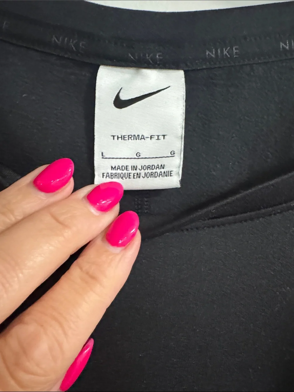 Nike Black Crewneck Long Sleeve Thermal top with White Swoosh